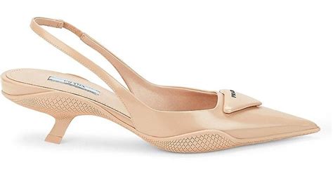 prada slingback squared-toe pumps|prada slingback kitten heel pumps.